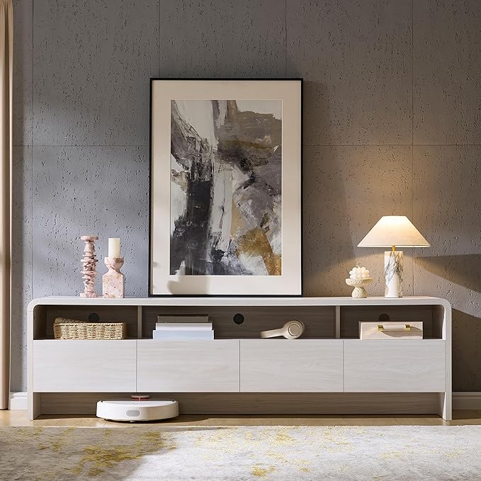AMERLIFE 70" Modern TV Stand for TVs Up to 80", Wood TV Console - Image 8