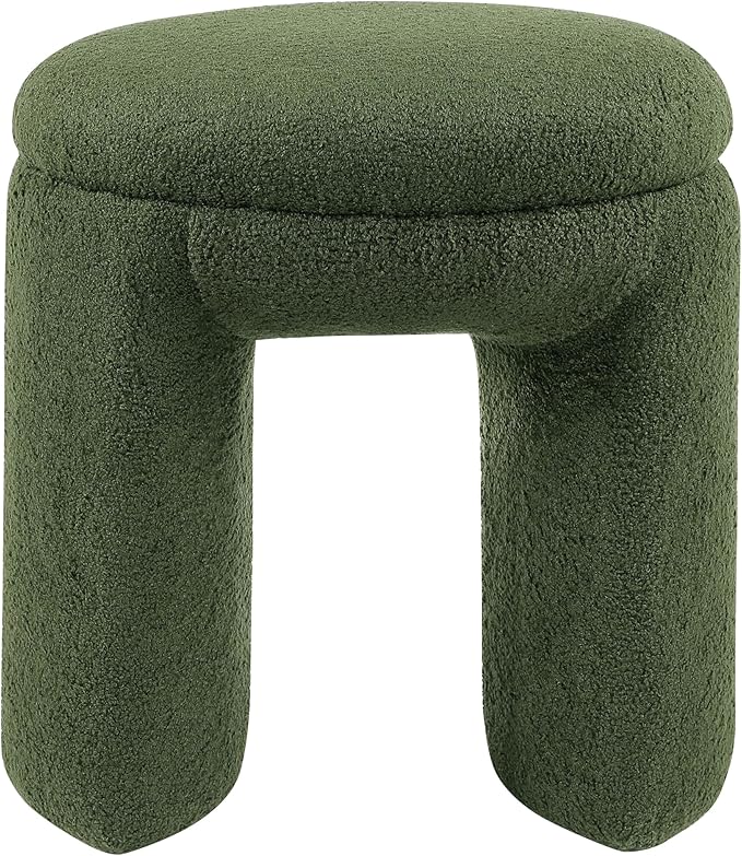 Furniture of America Rami Modern 18-inch Solid Wood Upholstered Ottoman - Image 2