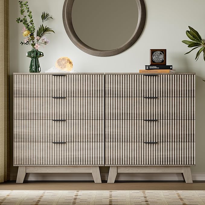 BORNOON 39" Tall Dresser for Bedroom, 4-Drawer Fluted Chest of Drawers - Image 7