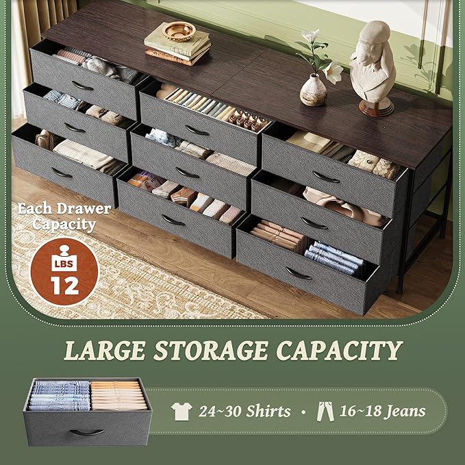 Huuger 63 Inch Dresser for Bedroom, Dresser for Closet - Image 4