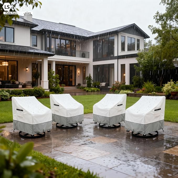 Patio Swivel Chair Cover 4 Pack, Waterproof Heavy Duty Outdoor Chair Covers - Image 4
