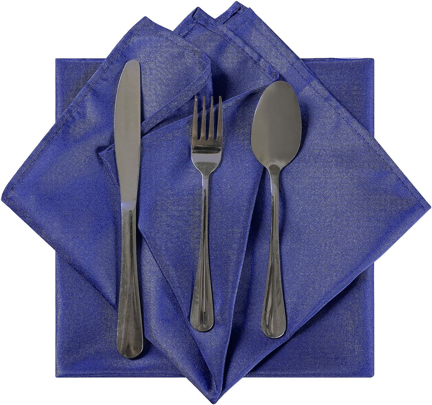 Cloth Napkins 17x17 inch Washable Polyester Dinner Napkins Soft Table Napkins for Wedding Party Dining Banquet(Royal Blue,100PCS)