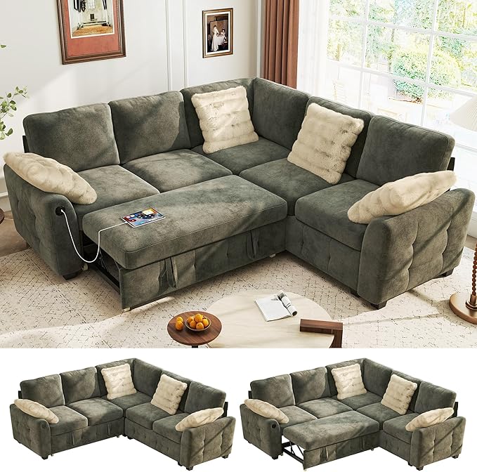 Ihanherry L-Shaped Sectional Sofa Bed by iHanHerry