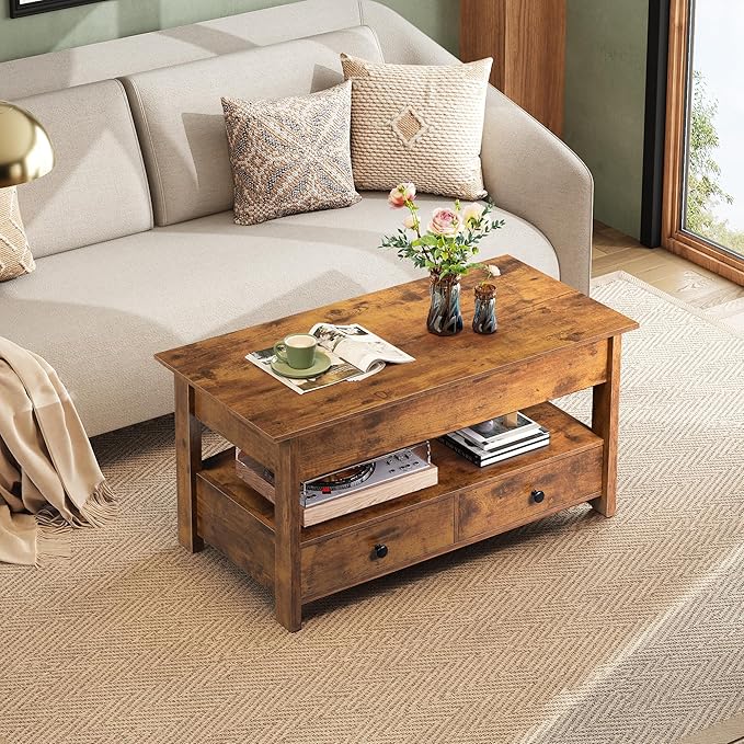 WLIVE Coffee Table, Lift Top Coffee Table - Image 7