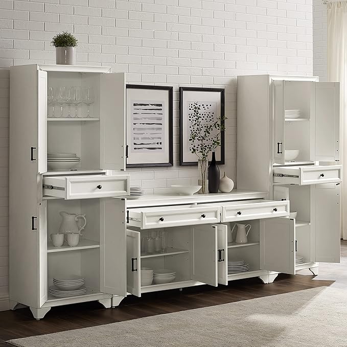 Crosley Furniture Tara 3-Piece Modern Farmhouse Sideboard Buffet Cabinet and - Image 9