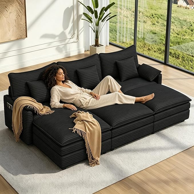 Vesgantti 108" Cloud Couch for Living Room, t6 Seats Deep Seat Sectional by Vesgantti