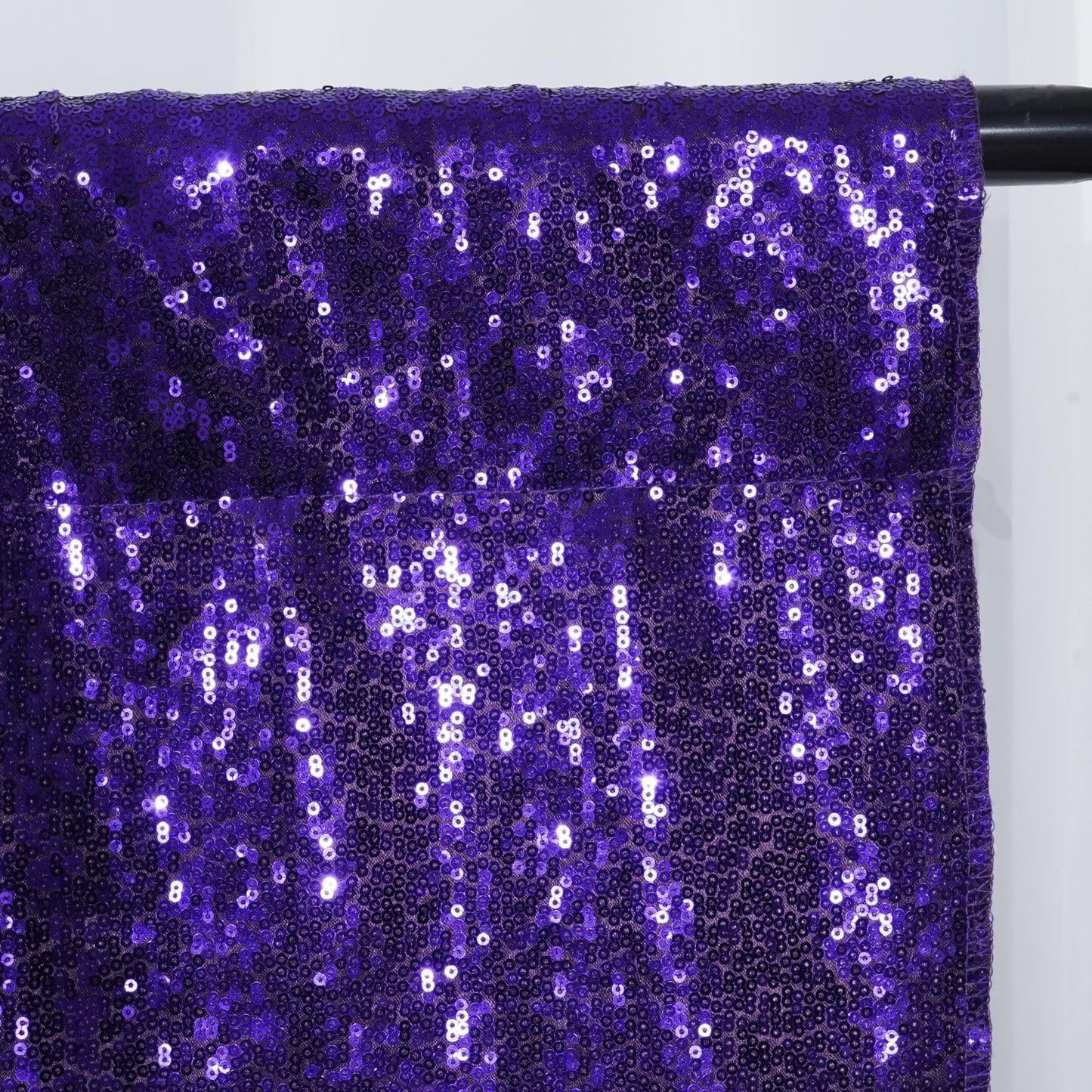 Poise3EHome 10Ft x 10Ft Purple Sequin Backdrop Curtain, Glitter Thick Satin Background Drapes, Sparkly Opaque Photography Curtain, Sequence Backdrop for Halloween Wedding Party Decor