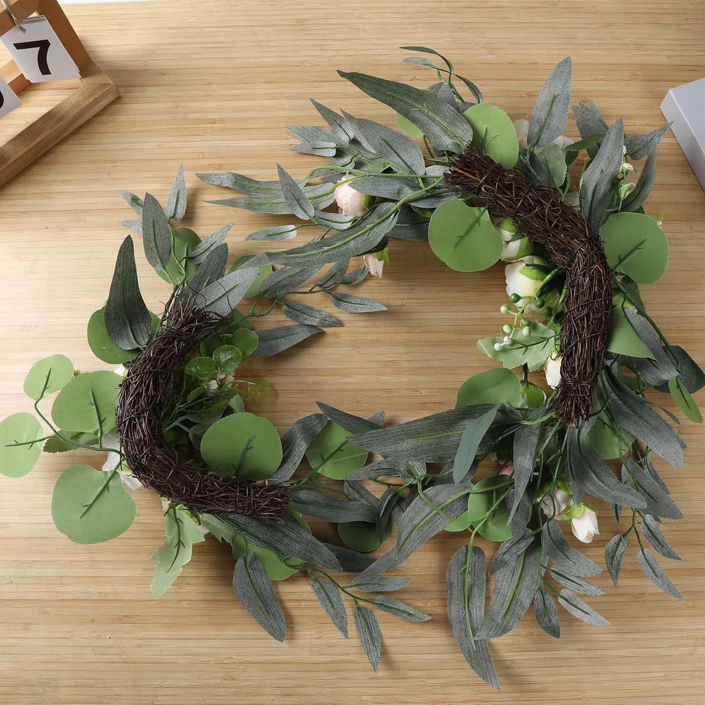 H&W 2pcs Artificial Wedding Arch Flowers for Wedding Sign, Floral Swag Dusty Decor for Reception Ceremony Backdrop Sweetheart Table (Champagne Colored Peony)