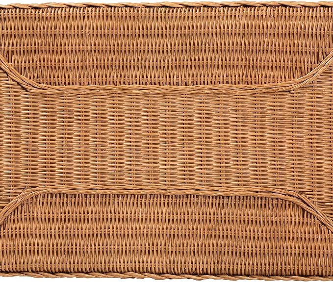 Bali & pari Minahasa Bohemian Light Honey Braided Rattan Side Table - Image 7
