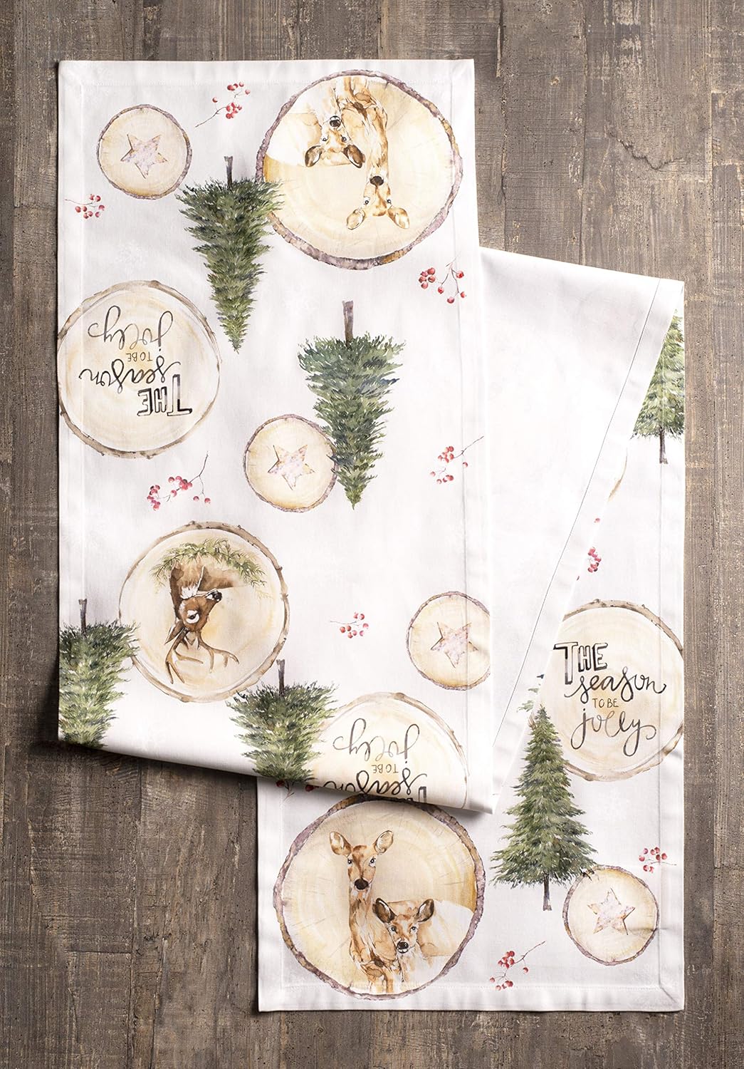 Maison d' Hermine Table Runner 100% Cotton Single Layer Table Runners 48 inches Long Decorative for Home Kitchen Dining Party Baby Shower Wedding Bridal Shower (Mountain Life, 14.50" x 48")