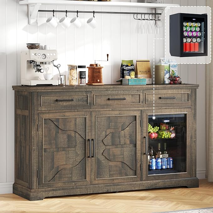 LUXOAK 60" Farmhouse Coffee Bar Cabinet by LUXOAKAddMoreStyletoHome