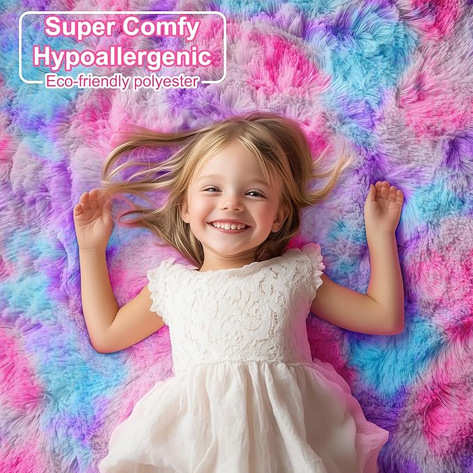 PAGISOFE Ultra Soft Rainbow Purple Area Rugs - Image 8