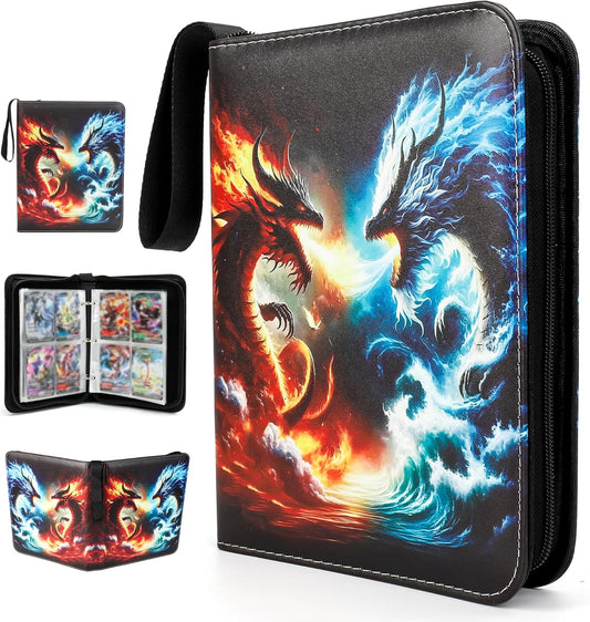 Premium Exo-Tec 4-Pocket Trading Card Binder - 400 Side Loading Pockets for TCG, Board Games & Collectibles - Durable Water-Resistant Card Album with Secure Zip Closure
