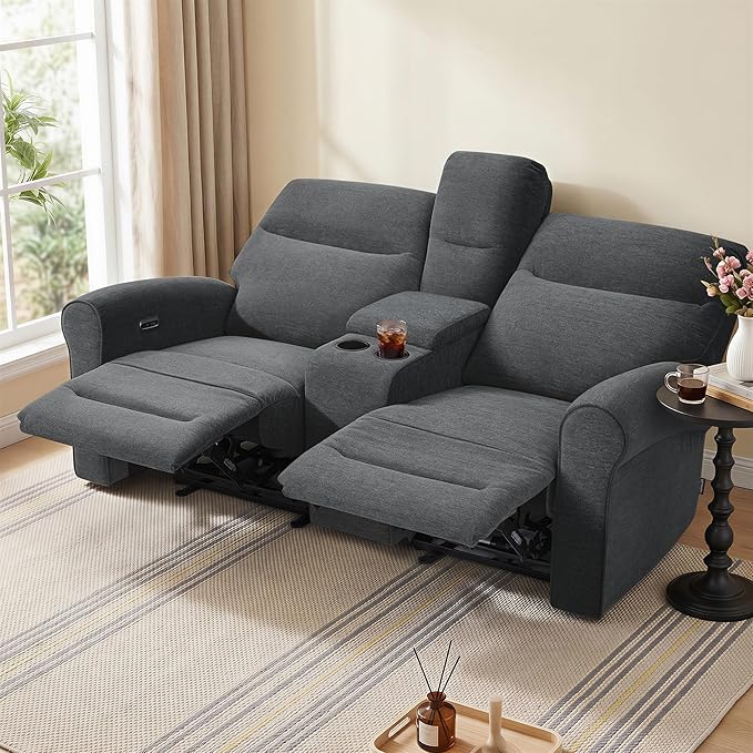 MCombo 78.3" Wall Hugger Power Loveseat Recliner Sofa - Image 6