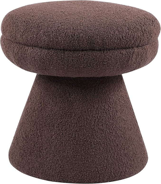 Furniture of America Rami Modern 18-inch Mushroom-Shape Upholstered Ottoman - Image 2