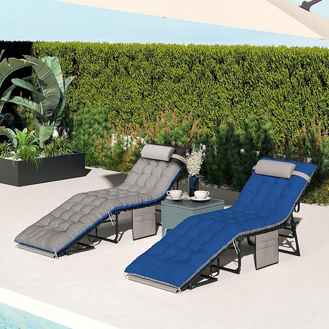 Outsunny Chaise Lounge Chair Outdoor Set of 2, 5-Position Adjustable Outdoor - Image 8