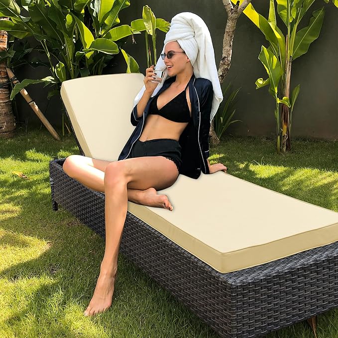 Chaise Lounge Cushion for Outdoor Furniture, Waterproof Fade and Tear Resistant - Image 7