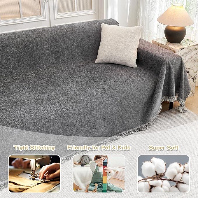 MYSKY HOME Couch Cover for Sofa Couch Covers for Pets, Non Slip Dogs Furniture - Image 2