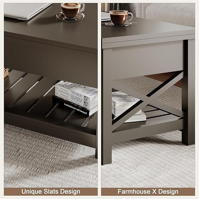 ChooChoo Coffee Table Lift Top, Converts to Dining Table - Image 5
