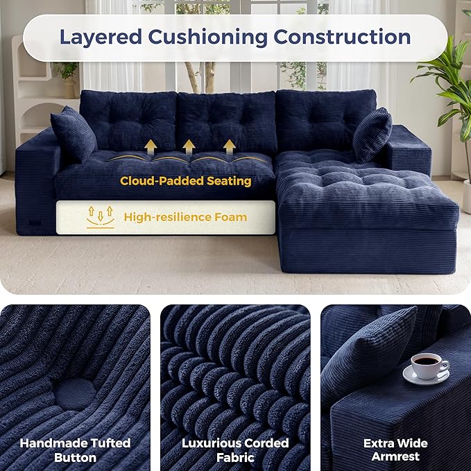 MAXYOYO 104" L Shaped Modular Sectional Sofa - Image 6