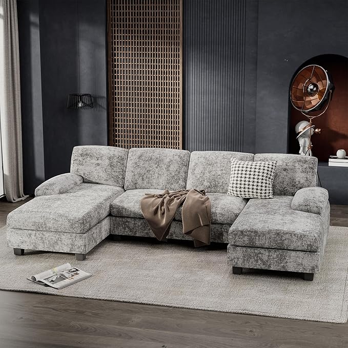 Furniwell Convertible Sectional Sofa Couch, 4 Seat Sofa Set - Image 3