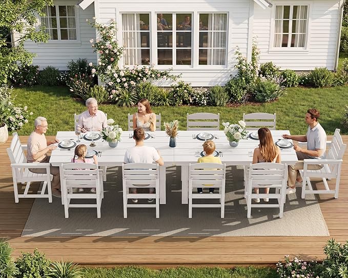 SERWALL Patio Dining Sets for 6 Person, HDPE Dining Set - Image 7