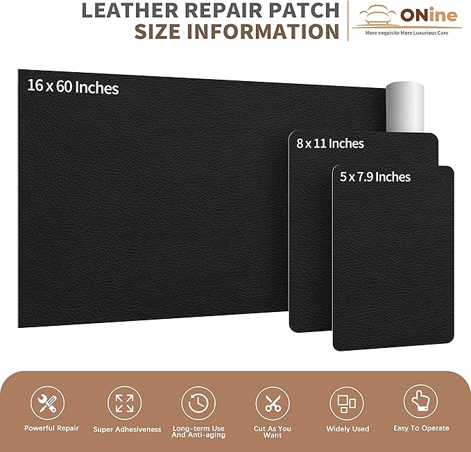 ONine Leather Repair Patch, Self-Adhesive Couch Patch，Multicolor Available - Image 4