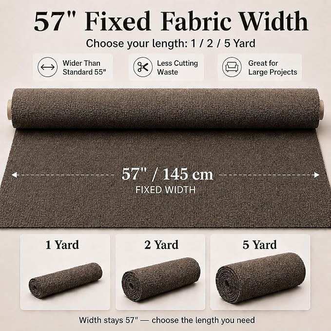 Mini Chenille Linen Blend Upholstery Fabric by the Yard, 57 Inch Wide Soft - Image 3