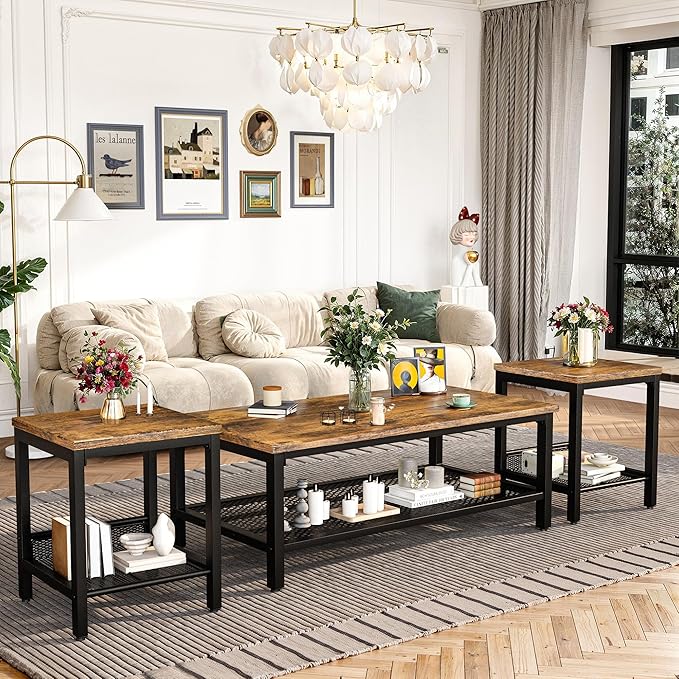 AWQM Coffee Table Industrial Coffee Table - Image 4