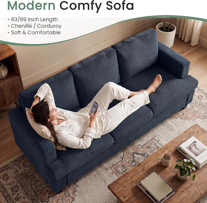 YOUDENOVA 2 Piece Set Comfy Sofa Couch, 3-Seater Sofa * 2 - Image 5