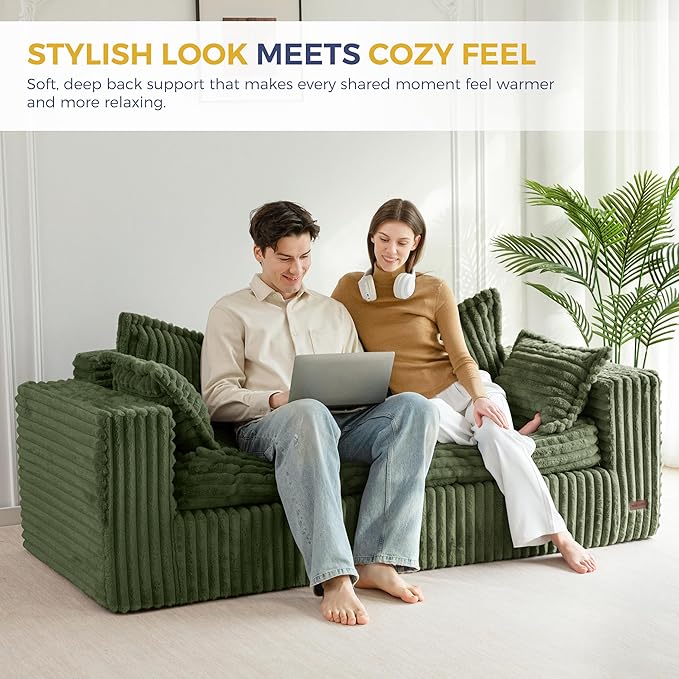 MAXYOYO 76" Sofa Couch, Loveseat Boneless Couch in a Box, Upholstered Small - Image 3