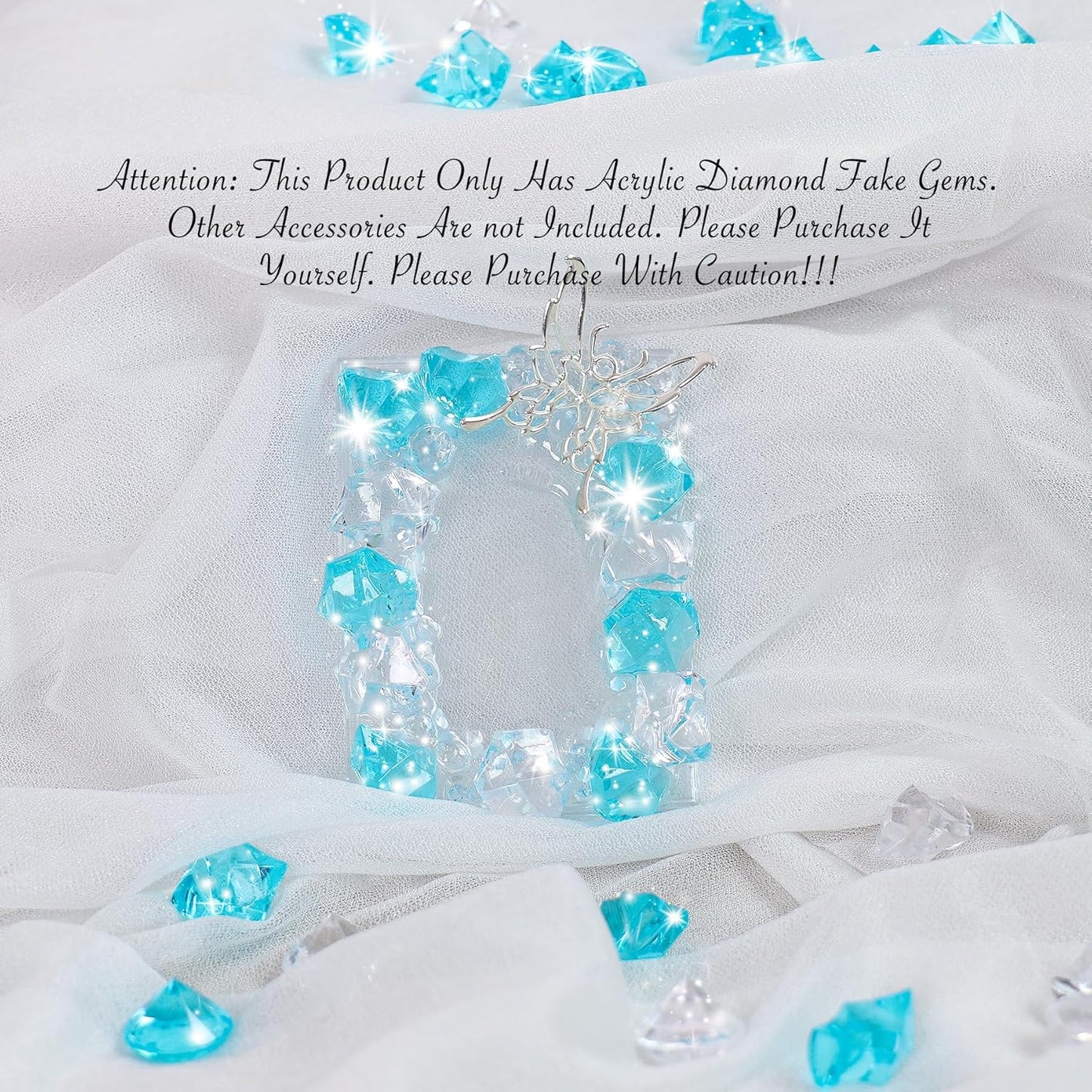 Acrylic Diamond Fake Gems Vase Filler, Babenest 240pcs 3/4 Inch Faux Diamonds Crystals Jewels for Table Scatters Wedding Party Event Arts & Crafts Birthday Decoration (240, Baby Blue/Clear)