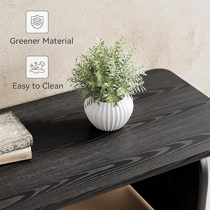 LITTLE TREE Farmhouse Coffee Table, 47 Inches Wooden Center Tables - Image 5