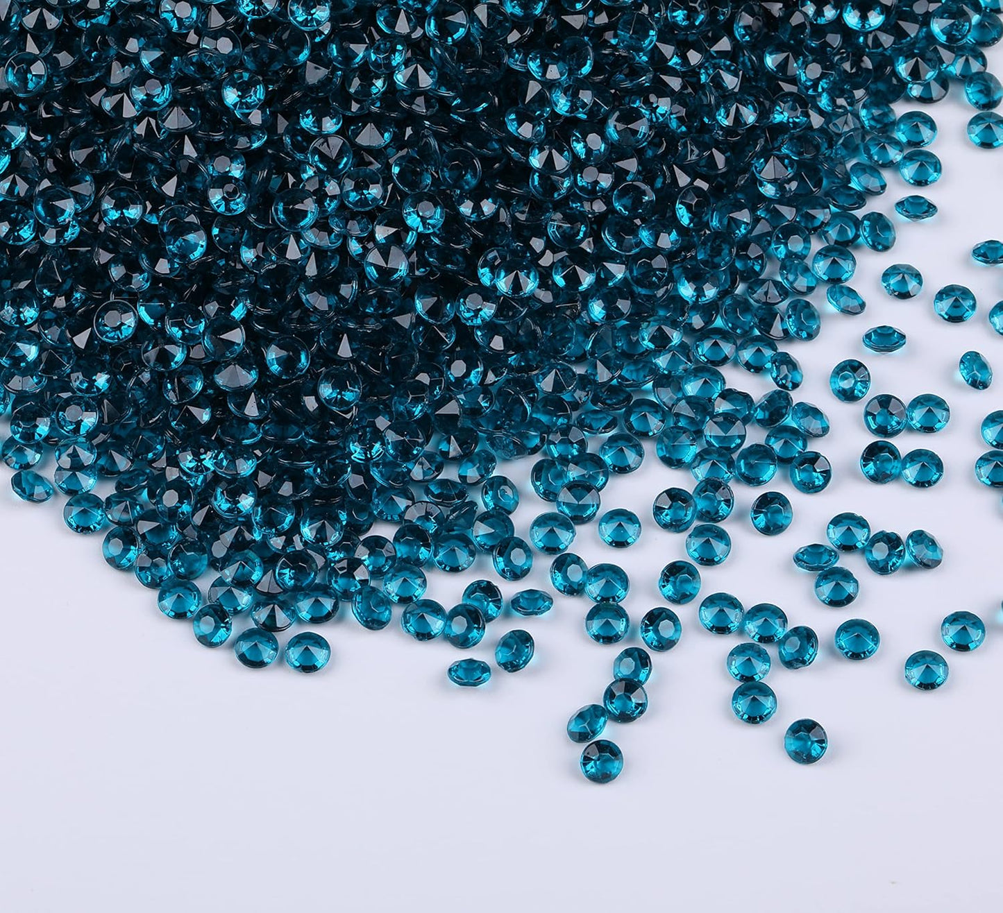 10000 pcs/Pack Wedding Table Scatter Confetti Crystals Acrylic Diamonds Vase Fillers 4.5 mm Rhinestones for Wedding, Bridal Shower, Vase Beads Decorations (Turquoise)