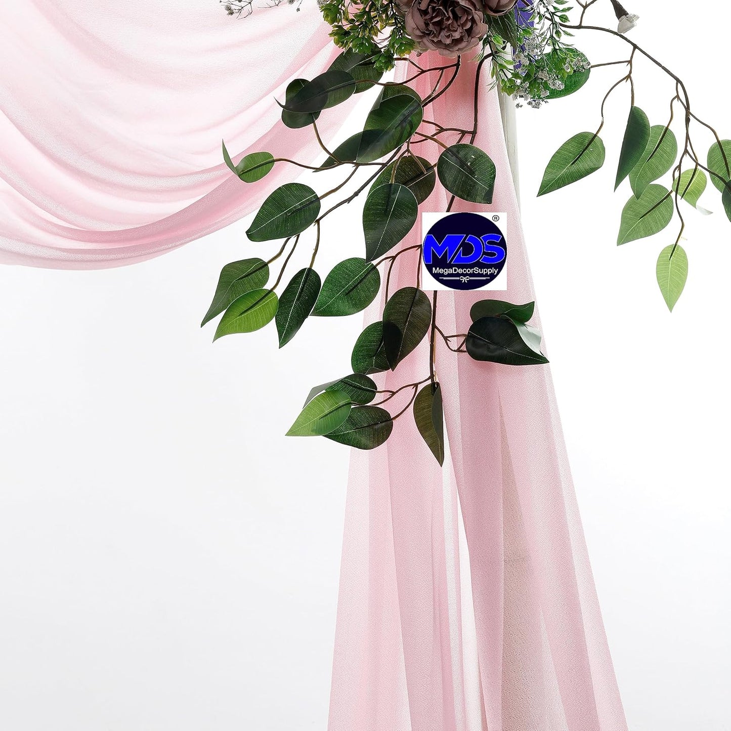 MDS Halloween Chiffon Draping Fabric - 1 Panel, 30" Wide x 75ft Long - Sheer Spooky Arbor & Canopy Drapery for Haunted House Backdrops, Party Ceilings, DIY Costumes & Themed Events - Blush Pink