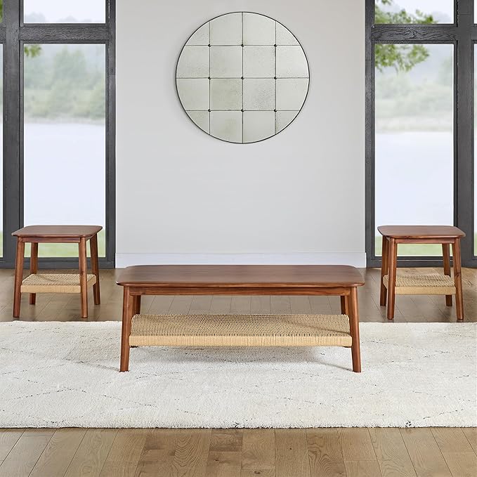 Alaterre Furniture Calais 3-Piece Solid Wood Coffee Table Set - Image 3