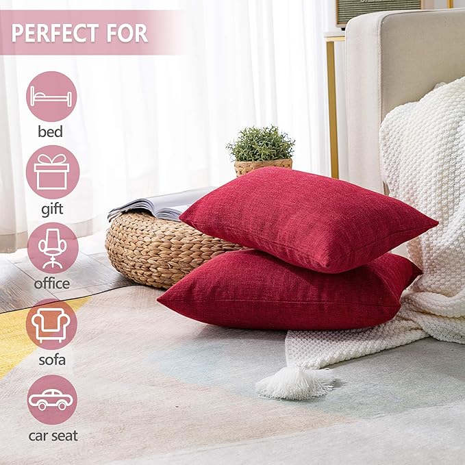 Stellhome Christmas Decorative Rectangle Linen Throw Pillow Covers Solid - Image 4