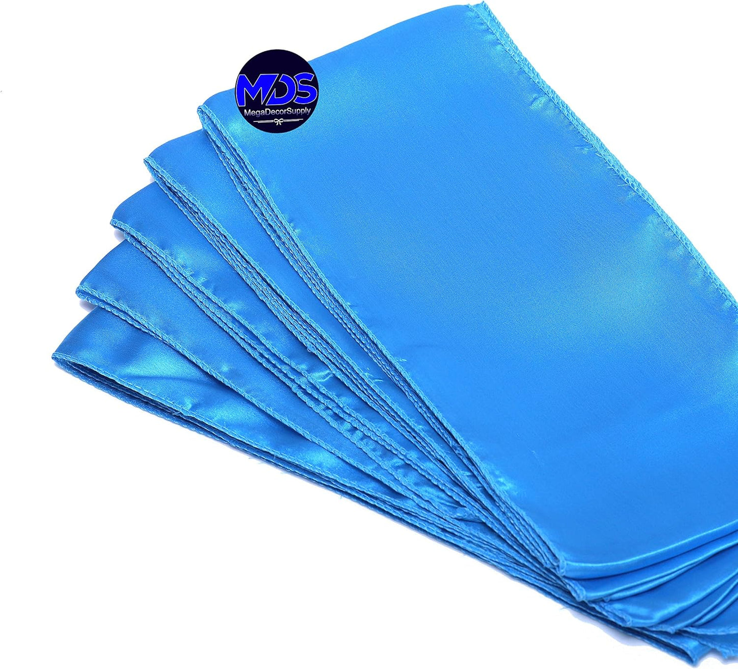 MDS Pack of 200 PCS Satin Chair Sashes Charmeuse Sateen Dining Chair Bows Ribbon Ties Back Sash for Wedding Party Birthday Home Hotel Restaurant Banquet Decoration (7 x 108 Inch, Blue)