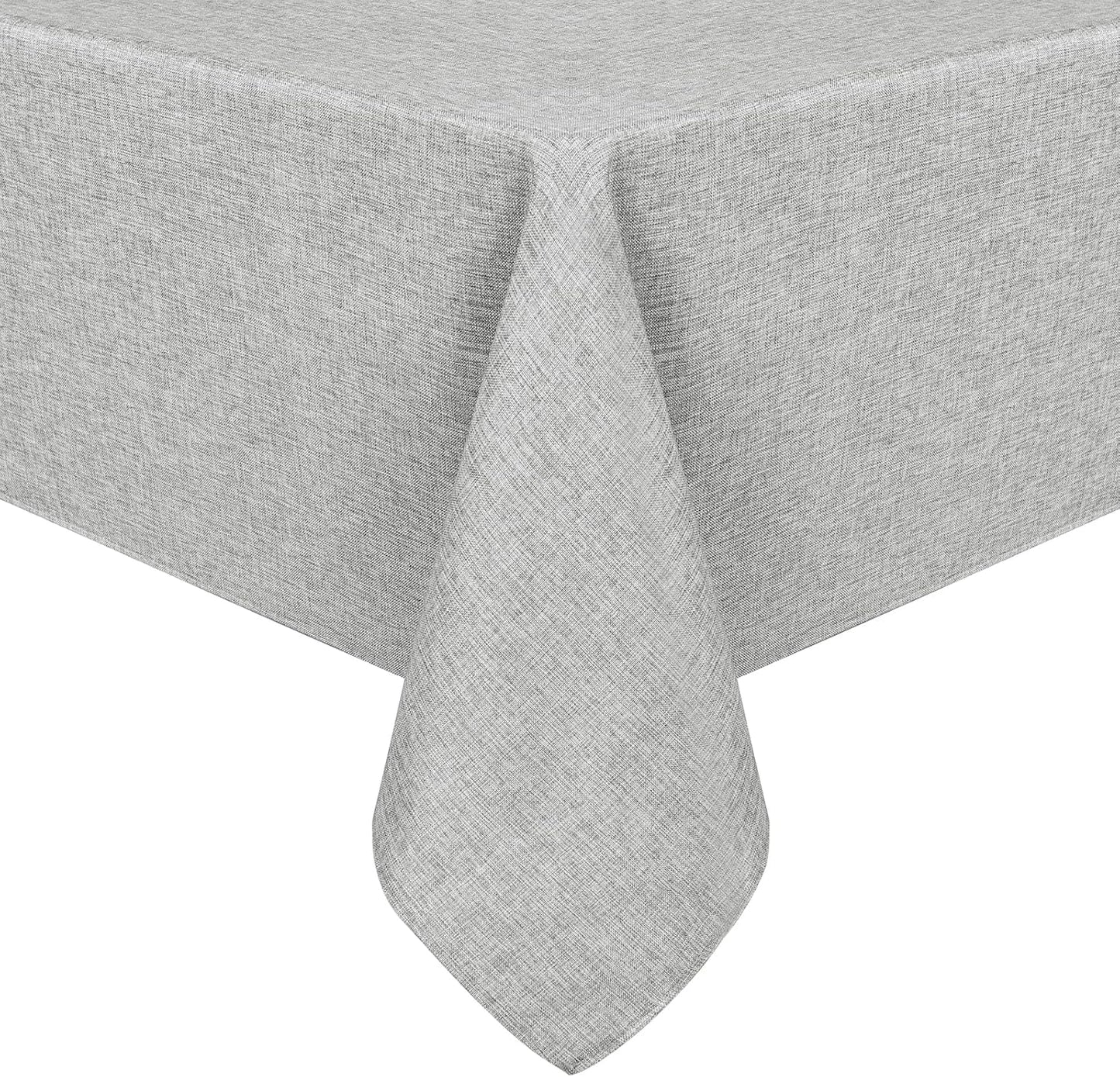 Hiasan Faux Linen Square Tablecloth - Wrinkle and Stain Resistant Washable Table Cloth for Kitchen Dining Room Holiday Table Cover for Dinner, Light Grey, 60 x 60 Inch