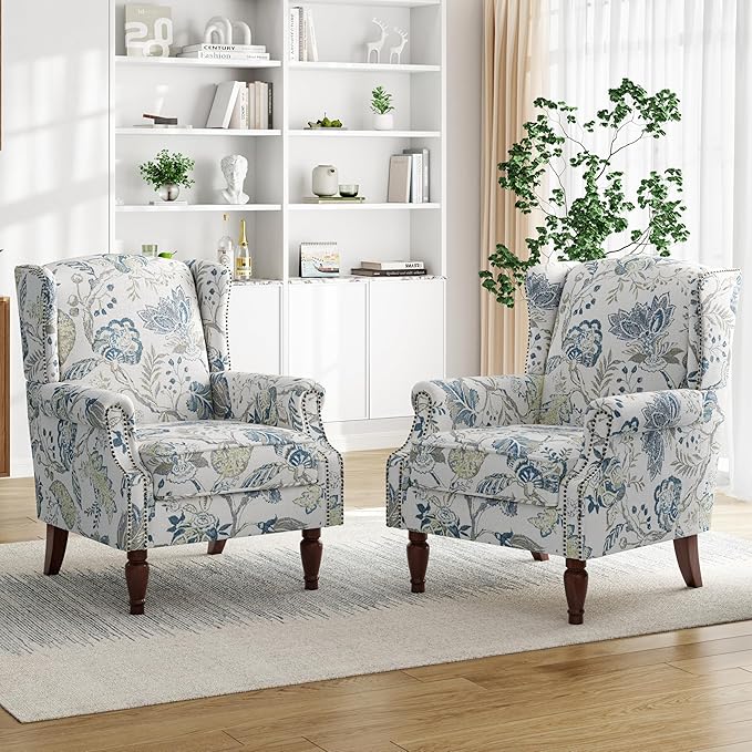 Pia Ricco High Back Floral Accent Chair - Image 8