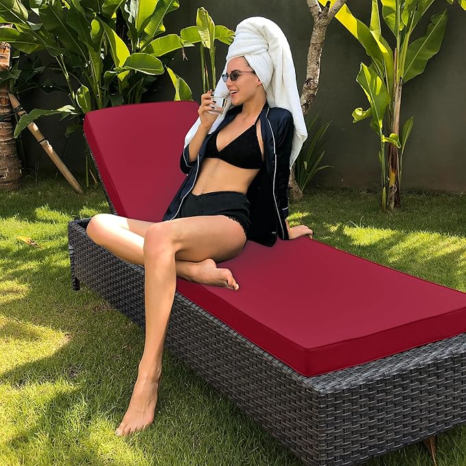 Chaise Lounge Cushion for Outdoor Furniture, Waterproof Fade and Tear Resistant - Image 8