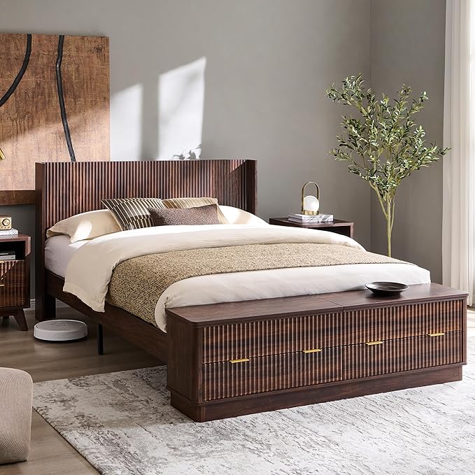 T4TREAM Fluted Queen Size Bed Frame by T4TREAMFurniture