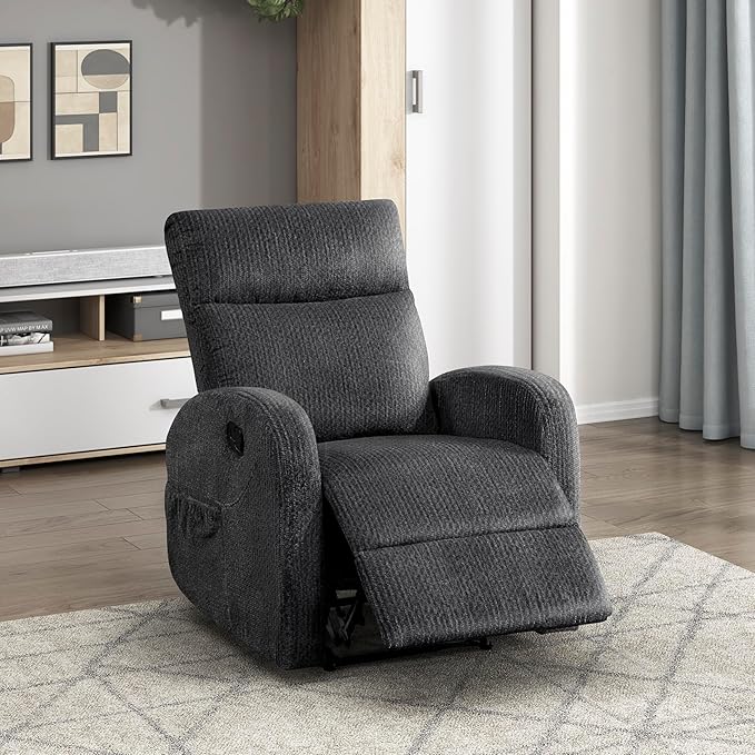 Lexicon Manual Recliner Chair, Textured Microfiber Reclining Chair, Wall Hugger by Lexicon
