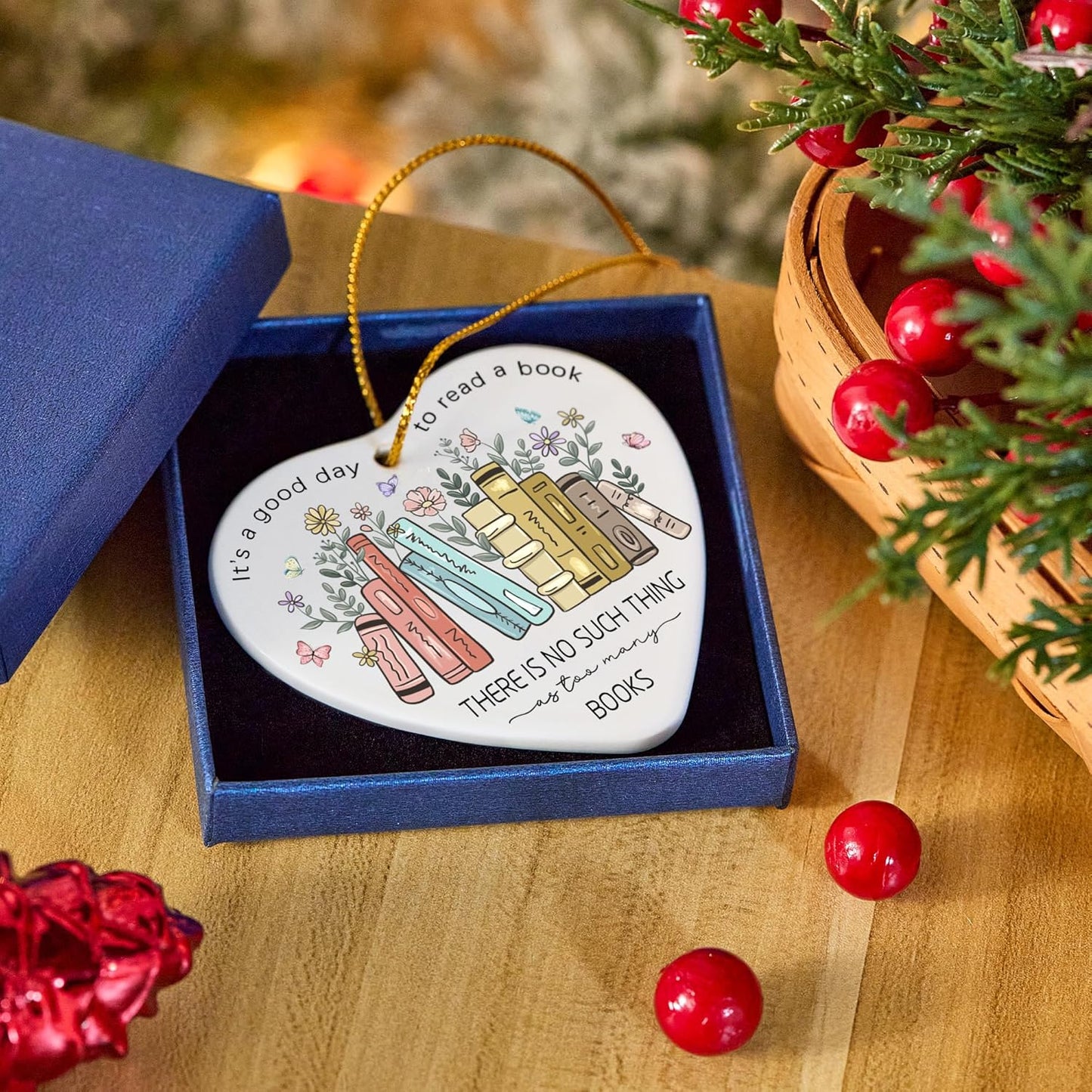 Book Lovers Ornament 2025, Gift for Book Lovers,Christmas Ornaments for Christmas Tree, Book Club Decorations,Christmas Hanging Ornaments 2025
