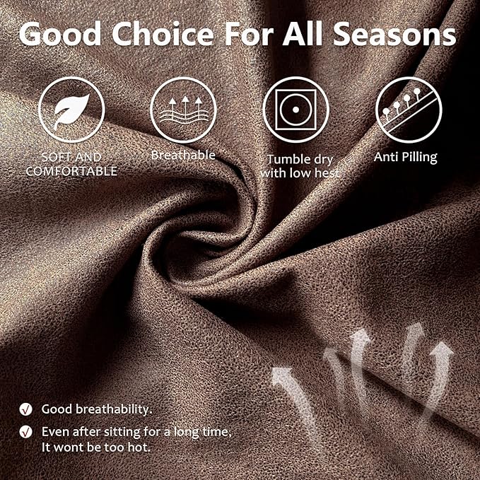 ANARACHON Recliner Chair Covers Leather Like, 4 Pieces Recliner Cover, - Image 4