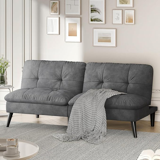 Shintenchi Futon Sofa Bed, Foldable Small Velvet Couch Bed by Shintenchi%7CFurnitureMadeforRealLife