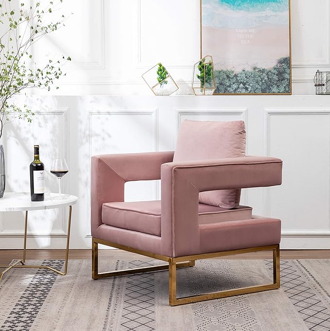 Roundhill Furniture Lenola Upholstered Accent Arm Chair - Image 3