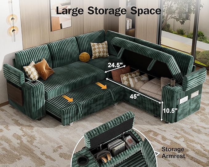 Vipbear 86" Modular Sectional Sleeper Sofa - Image 5