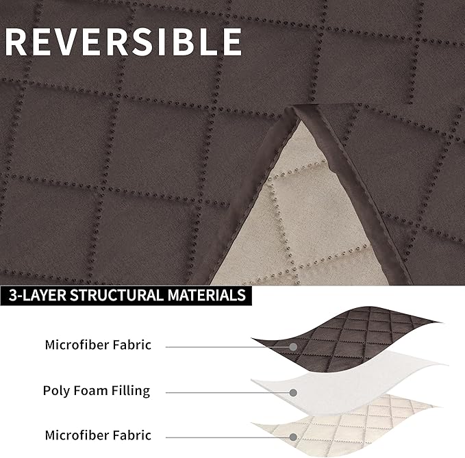 Easy-Going Oversized Loveseat Recliner Cover, Reversible Couch Cover - Image 5