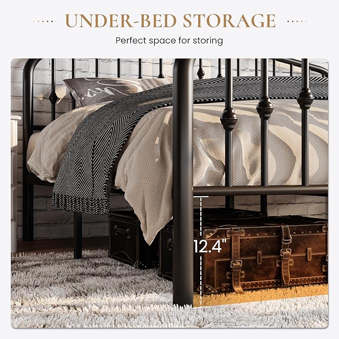 SHA CERLIN Twin Size Metal Platform Bed Frame - Image 5